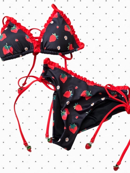 Dolls Kill Other - Dolls Kill x Strawberry Shortcake black and red strawberry bikini set